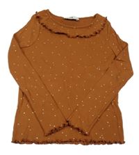 Rezavé puntíkaté triko s volánkem C&A