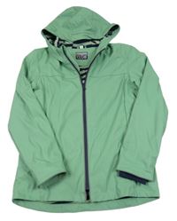 Zelená nepromokavá jarní bunda s kapucí