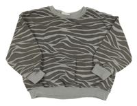 Šedá vzorovaná oversize mikina Zara