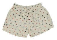 Bílé plátěné kraťasy s Mickey Mousem 