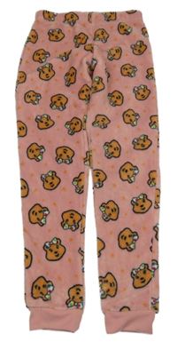 Růžové chlupaté pyžamové kalhoty s medvídky George