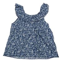 Modro-bílá květovaná halenka H&M