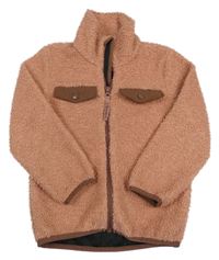 Starorůžová huňatá bunda s kapsami Stormberg