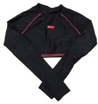 Černé sportovní crop triko Yigga