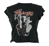 Dámské šedé žebrované crop triko s potiskem Primark