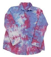 Modro-růžovo-fialová batikovaná košile F&F