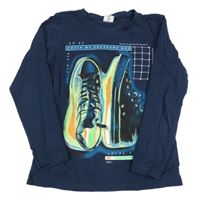 Tmavomodré triko s potiskem chapter young