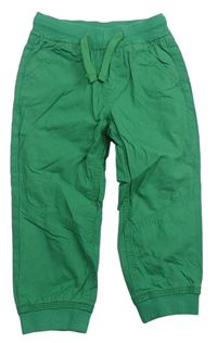 Zelené plátěné podšité cuff kalhoty zn. Mothercare