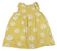Žluté kytičkované bavlněné šaty H&M