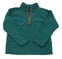 Tmavozelená fleecová funkční mikina zn. Mothercare