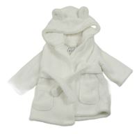 Bílý chlupatý župan s kapucí F&F