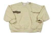 Světlebéžová oversize mikina s nápisy ZARA