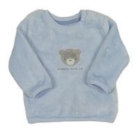 Světlemodrá plyšová mikina s medvědem Nutmeg