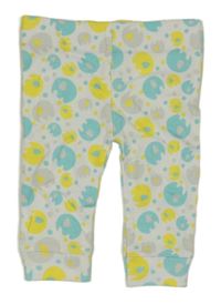 Bílé lehké tepláky se slony 