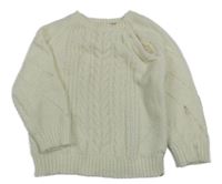 Smetanový žinylkový svetr 