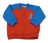 Červeno-modrá propínací mikina s číslem Benetton