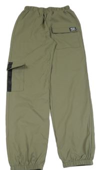 Khakihnědé lehké cuff kalhoty s kapsou Shein