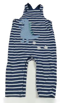 Tmavomodro-bílé pruhované teplákové lacláče s dinosaurem M&S