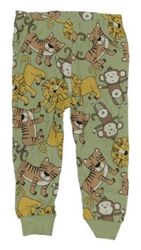 Zelené pyžamové kalhoty se zvířaty 