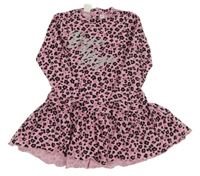 Růžovo-černé leopardí šaty s nápisem iDo