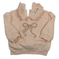 Světlerůžová mikina s mašlí a límečkem River Island