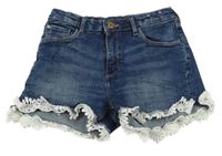 Tmavomodré riflové krřaťasy s krajkou H&M