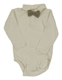 Smetanové body s límečkem a motýlkem H&M