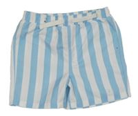 Bílo-světlemodré pruhované plážové kraťasy Primark