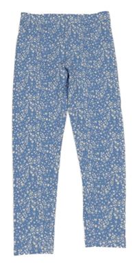 Modro-bílé květované legíny H&M
