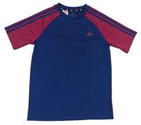Tmavomodro-vínové funkční sportovní tričko Adidas