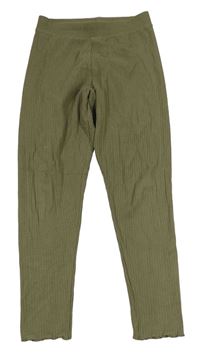 Khaki žebrované legíny Primark