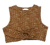 Béžovo-rezavý vzorovaný crop top Matalan