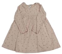 Světlerůžové bavlněné šaty s kytičkami zn. H&M
