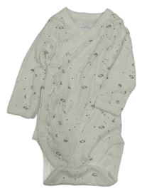 Bílé žebrované zavinovací body s mráčky Leigh Tucker