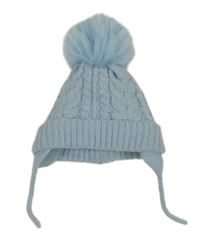 Světlemodrá vzorovaná pletená čepice