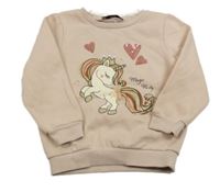 Světlerůžová mikina s jednorožcem C&A