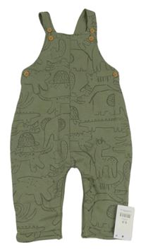 Nové - Khaki laclové tepláky se zvířátky George 