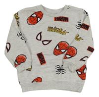 Šedá melírovaná mikina se Spider-many