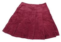 Malinová manšestrová skládaná sukně Primark