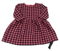 Nové - Růžovo-černé kostkované šaty Dunnes