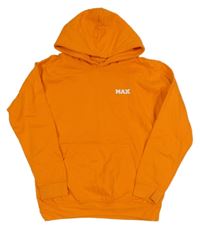 Oranžová mikina s nápisem a kapucí Awdis