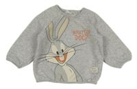 Šedá melírovaná mikina s Bugs Bunnym 