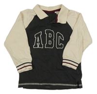 Antracitovo-smetanové polo triko s nápisem George 