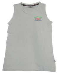 Bílé tílko s nápisy Petrol 