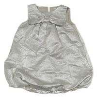 Stříbrné balonové šaty s mašlí Primark