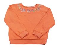 Oranžová mikina s výšivkou a flitry Nutmeg