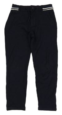 Tmavomodré teplákové chino kalhoty s proužky Zara