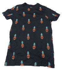 Černé tričko s ananasy Primark