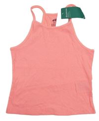 Nové - Neonově růžový žebrovaný crop top H&M