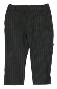 Šedo-bílé pruhované slavnostní kalhoty H&M